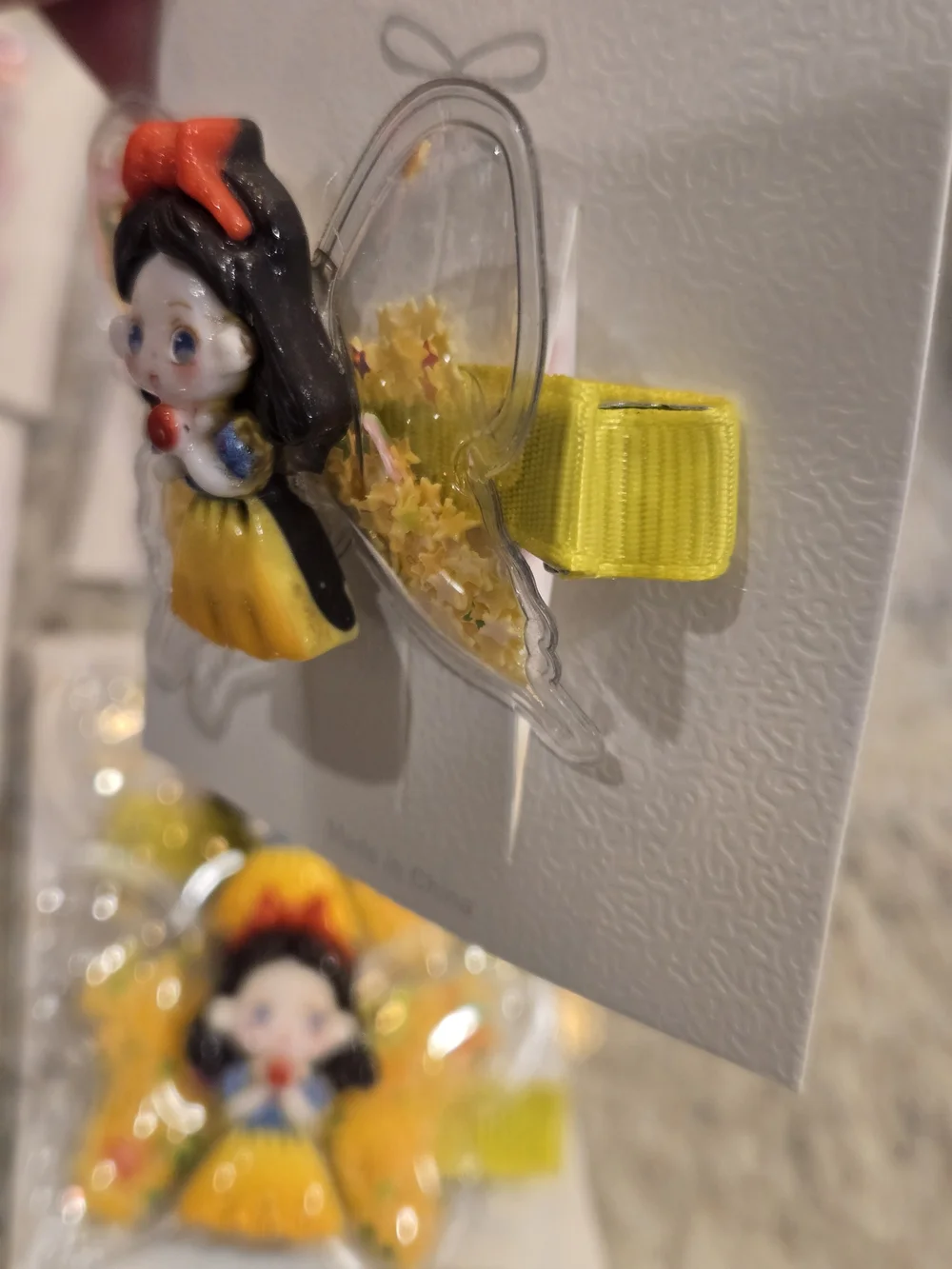 Princess Hair Clips Resin Charm with Glitter Stars